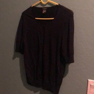 Thin button short sleeve sweater